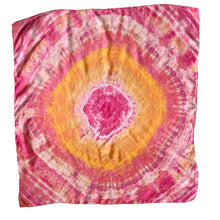 Load image into Gallery viewer, Tie Dye Pink and Orange Silk Scarf
