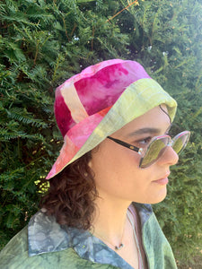 Perfect Pink - Lime Lining - Patchwork Bucket Hat