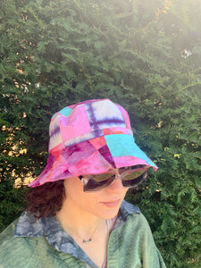 Berry Blend - Popping Pink Lining - Patchwork Bucket Hat