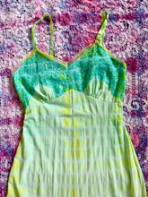 Load image into Gallery viewer, Lime Green and Turquoise Tie Dye Slip Dress
