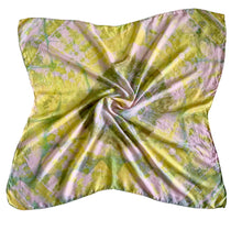 Load image into Gallery viewer, Tie Dye Yellow and Green Silk Scarf
