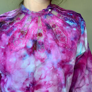 Hand Dyed 1980s Does Edwardian Cotton Blouse