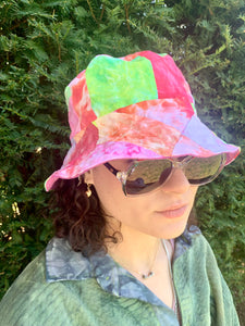 Wild Watermelon - Popping Pink Lining - Patchwork Bucket Hat