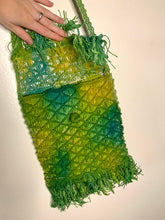 Load image into Gallery viewer, Yellow and Green Macrame Vintage Crossbody Purse
