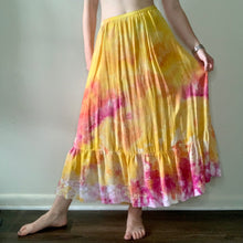 Load image into Gallery viewer, Yellow and Pink Ice Dyed Silk Skirt
