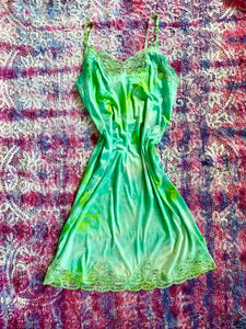 Lime Green and Turquoise Tie Dye Slip Dress