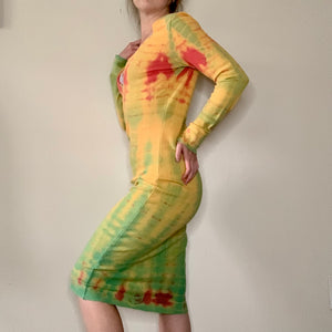 Hand Shibori Dyed Thermal Dress