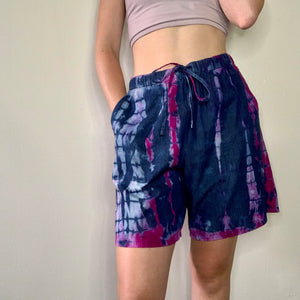 Tie Dye Cotton Drawstring Shorts