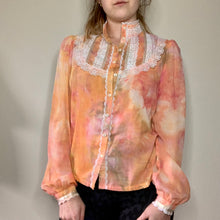 Load image into Gallery viewer, Hand Dyed 1980s does Edwardian Blouse
